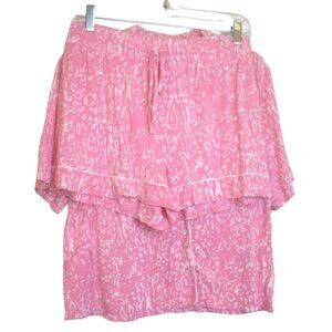 Jenni Intimates Pink Pajama Set M Soft Short Sleeve Shirt Shorts Stretch  #D49
